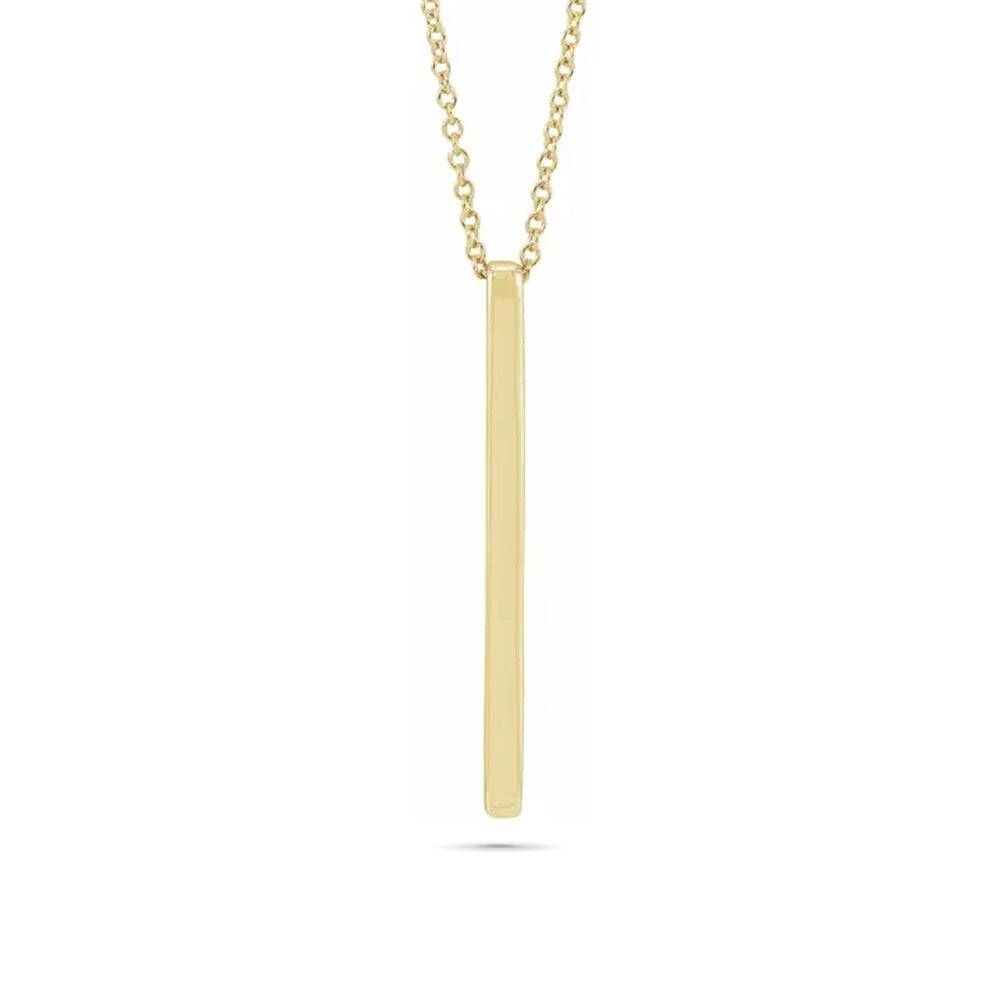 Simple Yellow Gold Vertical Bar Necklace