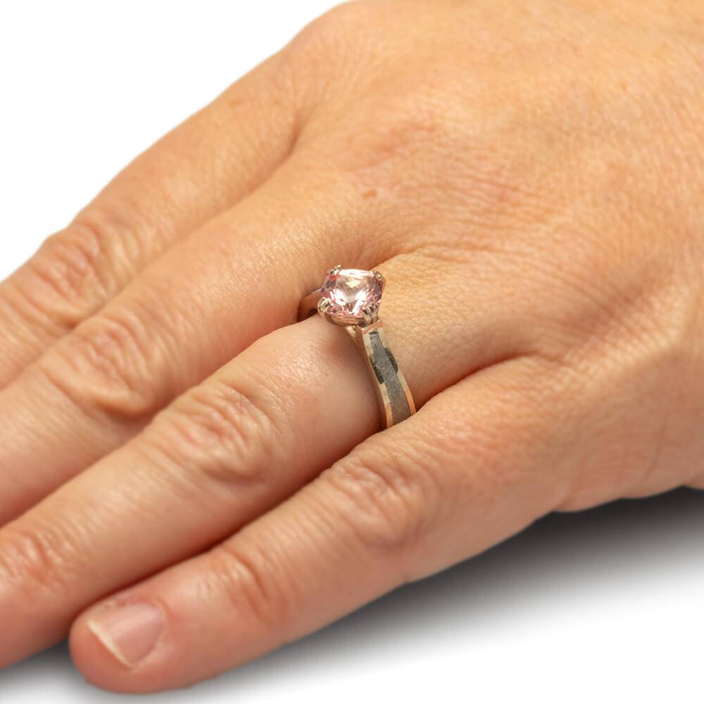 Champagne Sapphire & Meteorite Engagement Ring - Jewelry by Johan