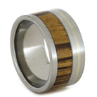 Wide Men's Wedding Band With Bocote Wood And Gold Pinstripe