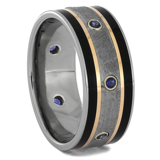 Rose Gold and Meteorite Wedding band