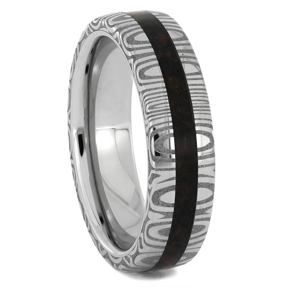 Damascus and Dinosaur Bone Ring