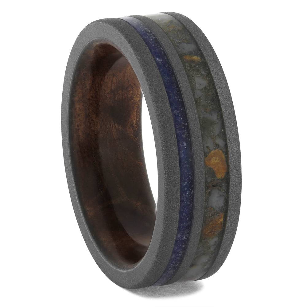 Titanium and Dinosaur Bone Ring
