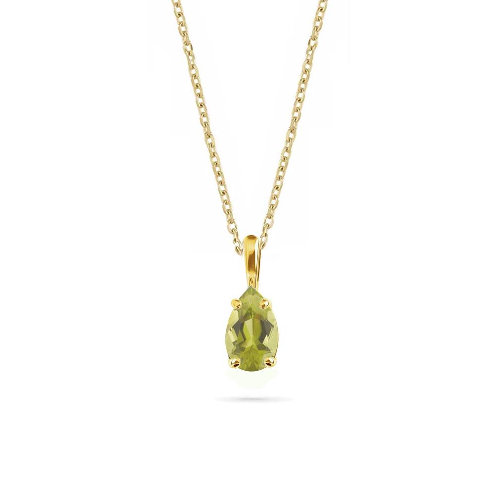 Pear Cut Moldavite Pendant Necklace
