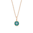 14k Rose Gold Birthstone Necklace with Round Cut Alexandrite