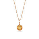 14k Rose Gold Birthstone Necklace with Round Cut Citrine