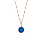 14k Rose Gold Birthstone Necklace with Round Cut Sapphire