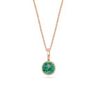 14k Rose Gold Birthstone Necklace with Round Cut Emerald