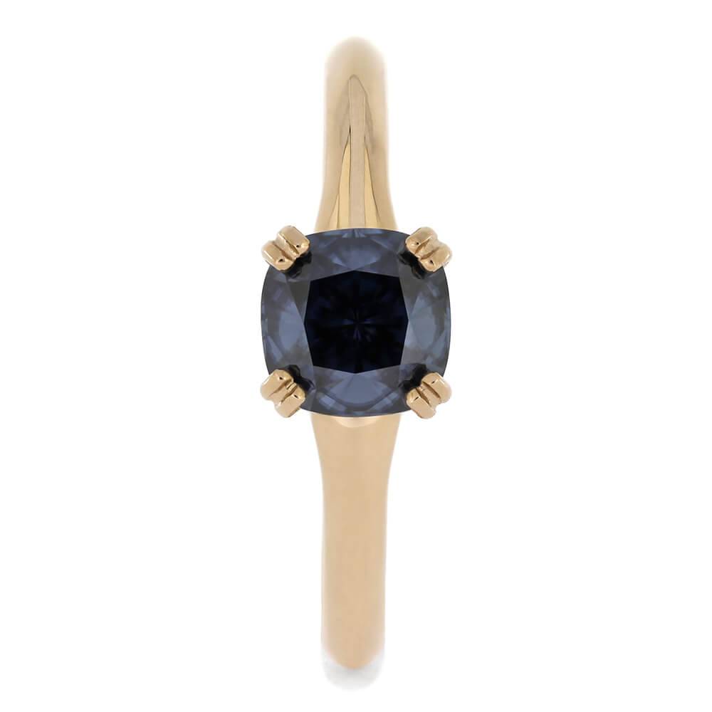 Unique Blue Moissanite Ring for Her