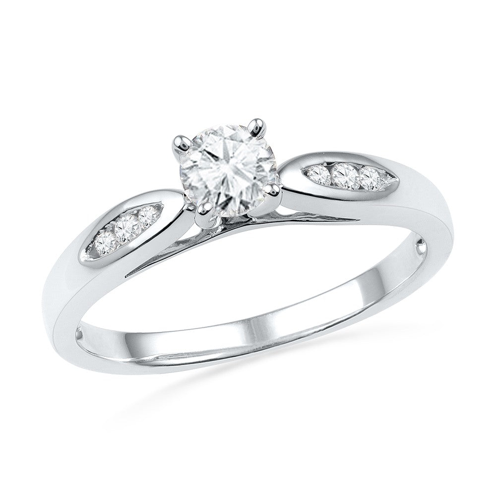 Diamond Engagement Ring Made With Sterling Silver-SHRE027465-SS - Jewelry by Johan