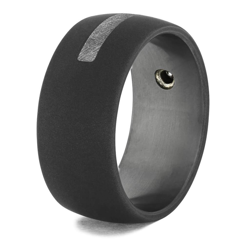 Authentic Meteorite Ring in Titanium