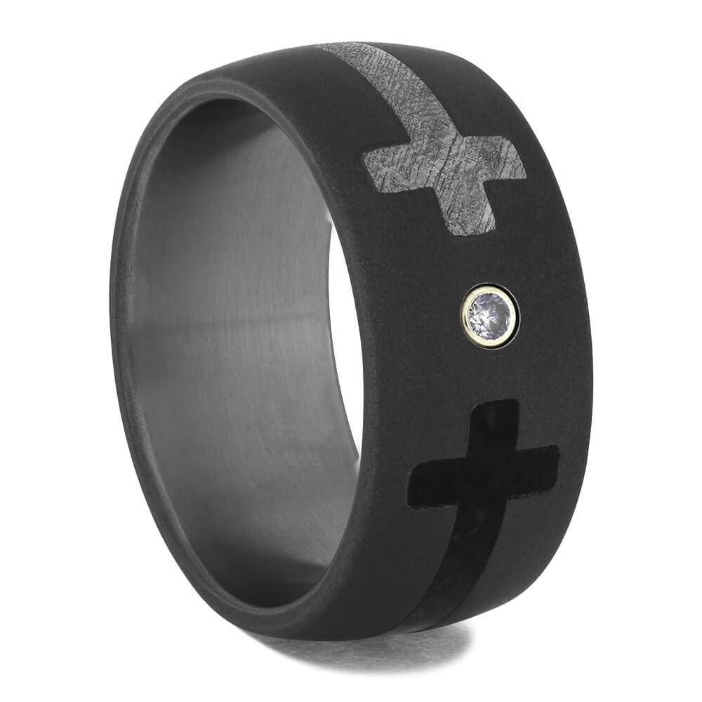 Meteorite and Dinosaur Bone Ring