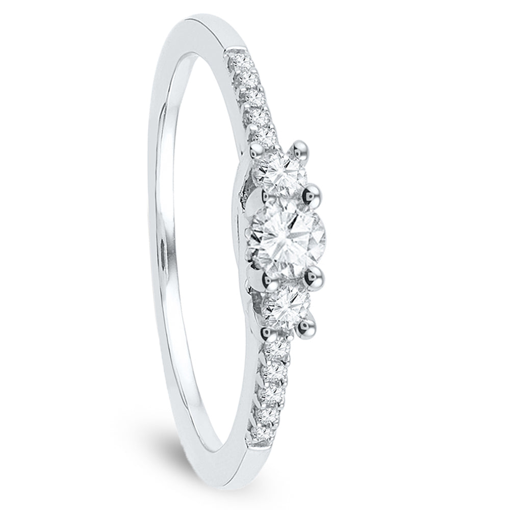 Accented Diamond Engagement Ring in Sterling Silver-SHRF024773-SS - Jewelry by Johan