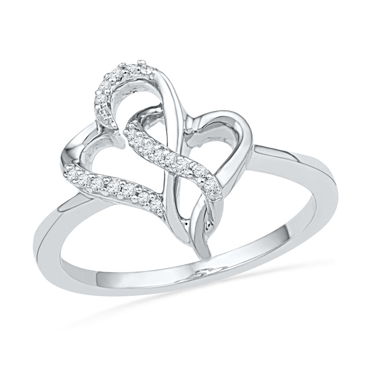 Intertwined Hearts Ring Promise Ring, Silver or Gold-SHRH018577 - Jewelry by Johan