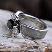 Black Diamond Platinum Engagement Ring With Meteorite-2378 - Jewelry by Johan