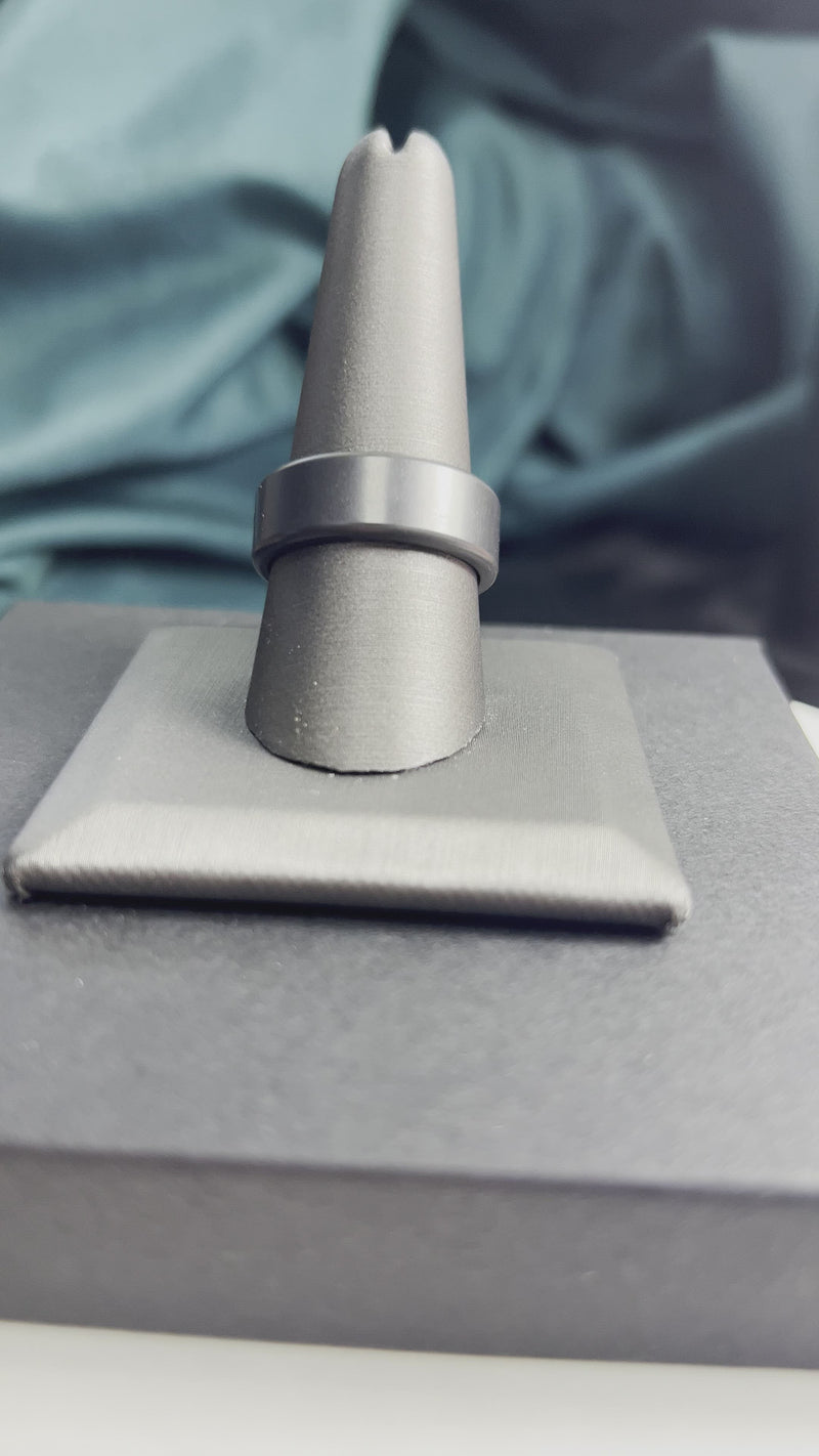 Elysium Ring with Beveled Profile, Black Ring with Matte Finish