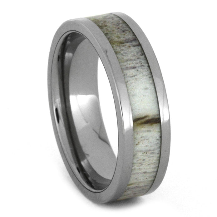 Deer Antler Wedding Band in Titanium