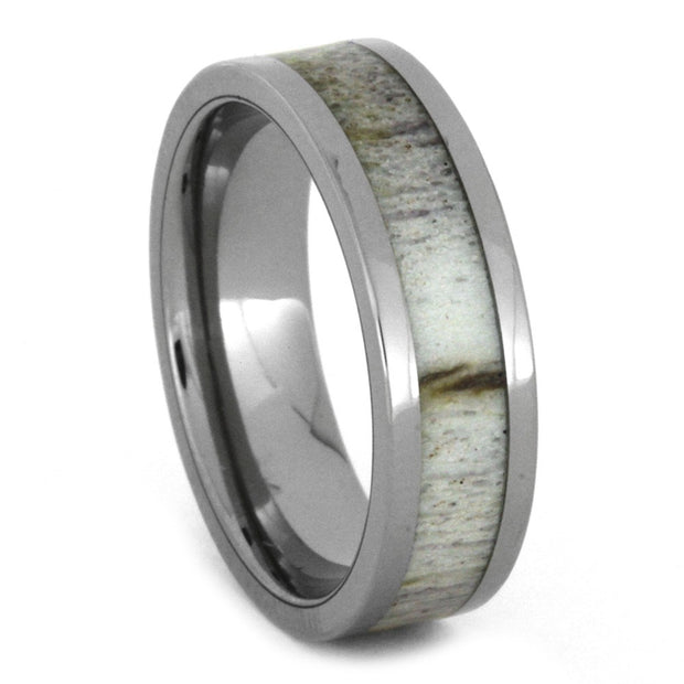 Deer Antler Wedding Band in Titanium