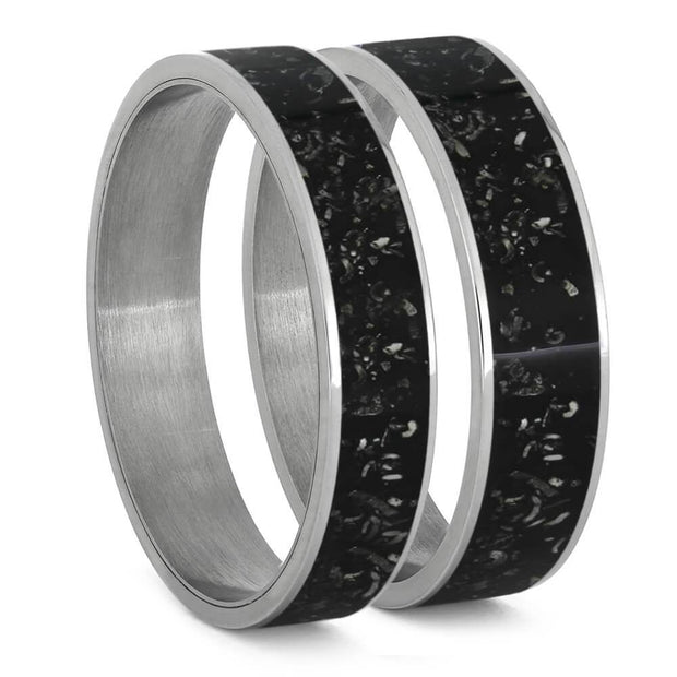 Black Stardust™ Inlays For Interchangeable Rings, 5MM or 6MM-INTCOMP-SD - Jewelry by Johan