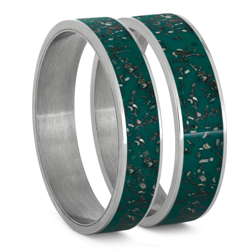 Green Stardust™ Inlays For Interchangeable Rings, 5MM or 6MM-INTCOMP-SD - Jewelry by Johan