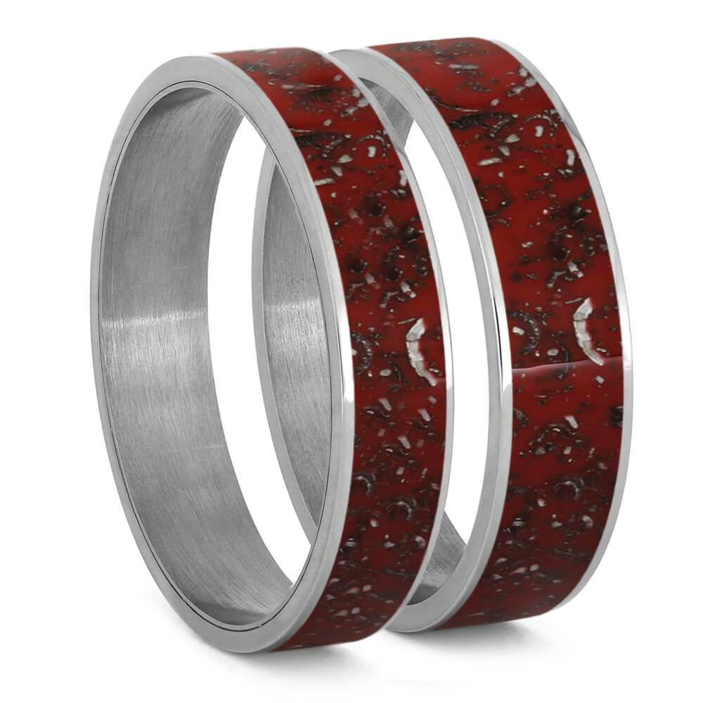 Red Stardust™ Inlays For Interchangeable Rings, 5MM or 6MM-INTCOMP-SD - Jewelry by Johan