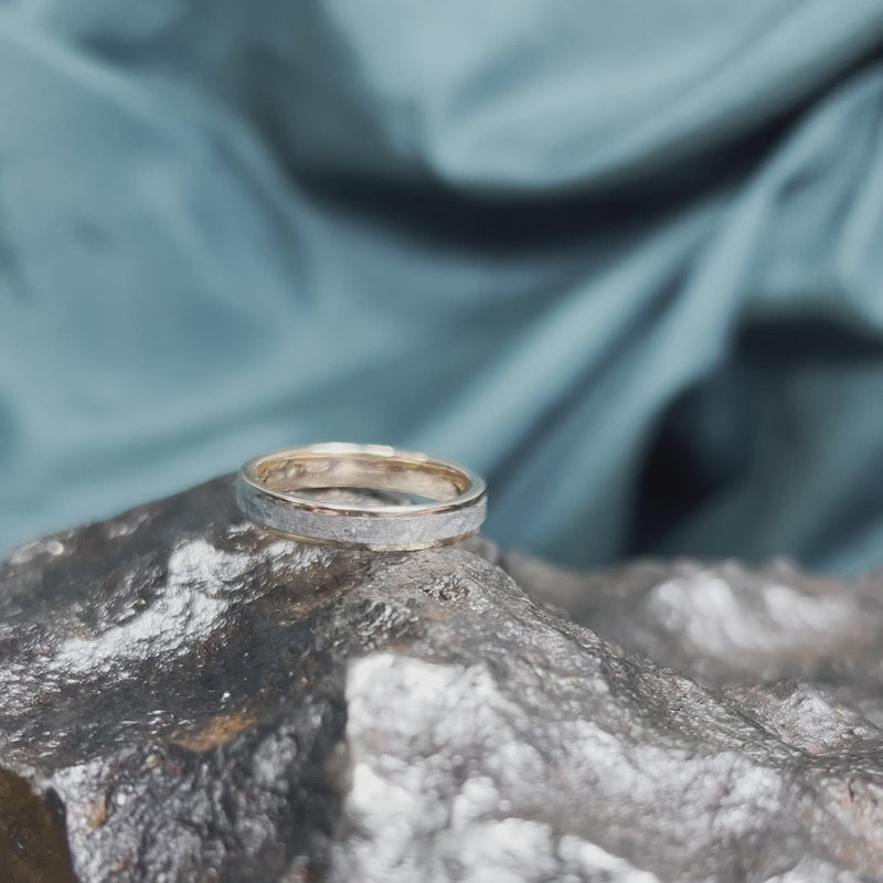Solid Gold Meteorite Wedding Band