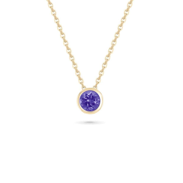 Yellow Gold Bezel Set Stone Pendant 5mm