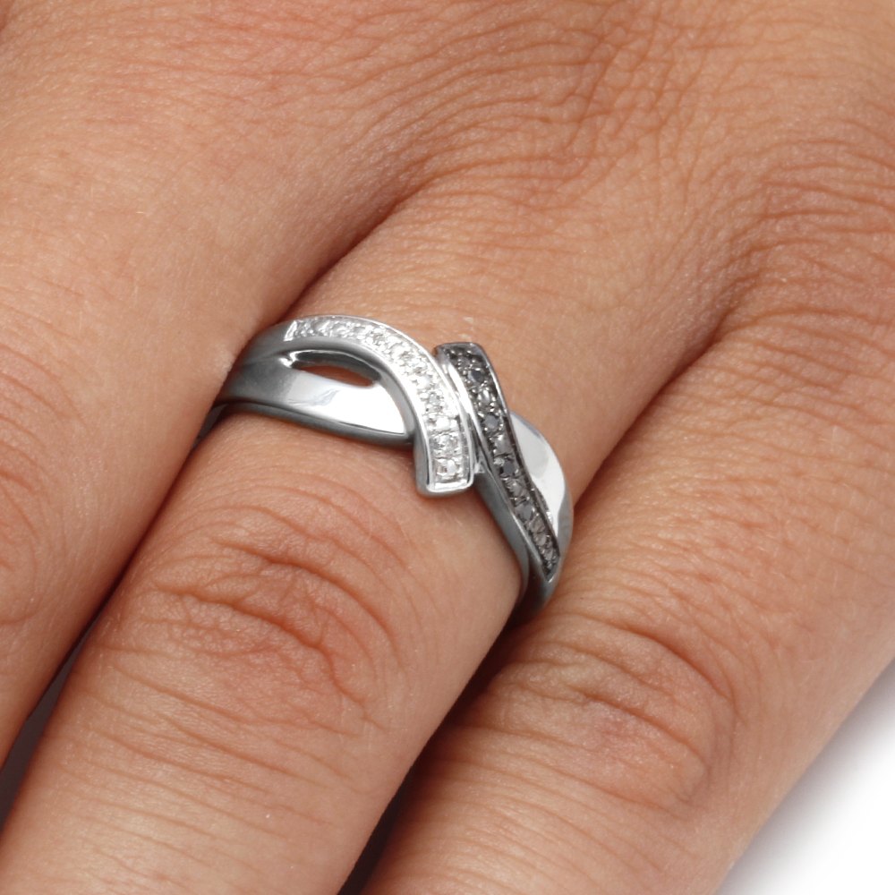 Black & White Diamond Promise Ring-SHRF072568AAWBW - Jewelry by Johan