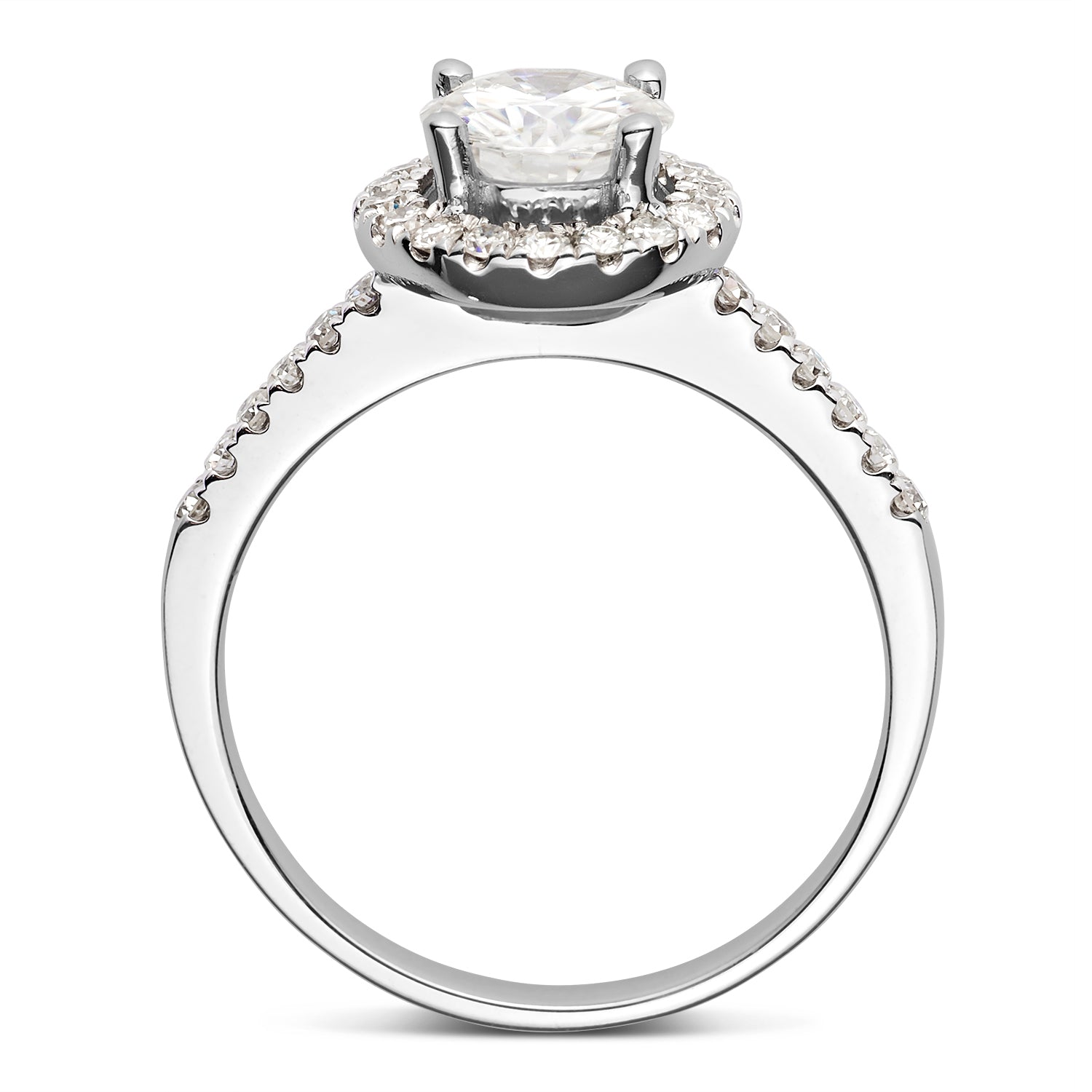 Charles & Colvard Moissanite Halo Engagement Ring - Jewelry by Johan