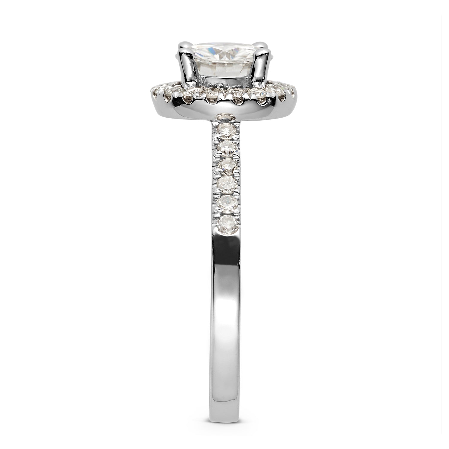 Charles & Colvard Moissanite Halo Engagement Ring - Jewelry by Johan