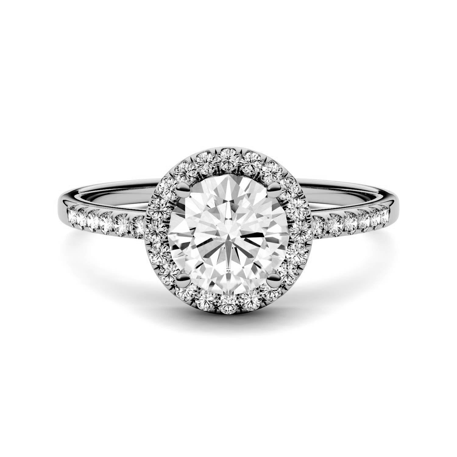 Charles & Colvard Moissanite Halo Engagement Ring - Jewelry by Johan