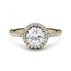 Charles & Colvard Moissanite Halo Engagement Ring in Yellow Gold-612261 - Jewelry by Johan