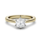 Charles & Colvard 6.5mm Moissanite Solitaire Engagement Ring in Two-tone Gold-612265 - Jewelry by Johan