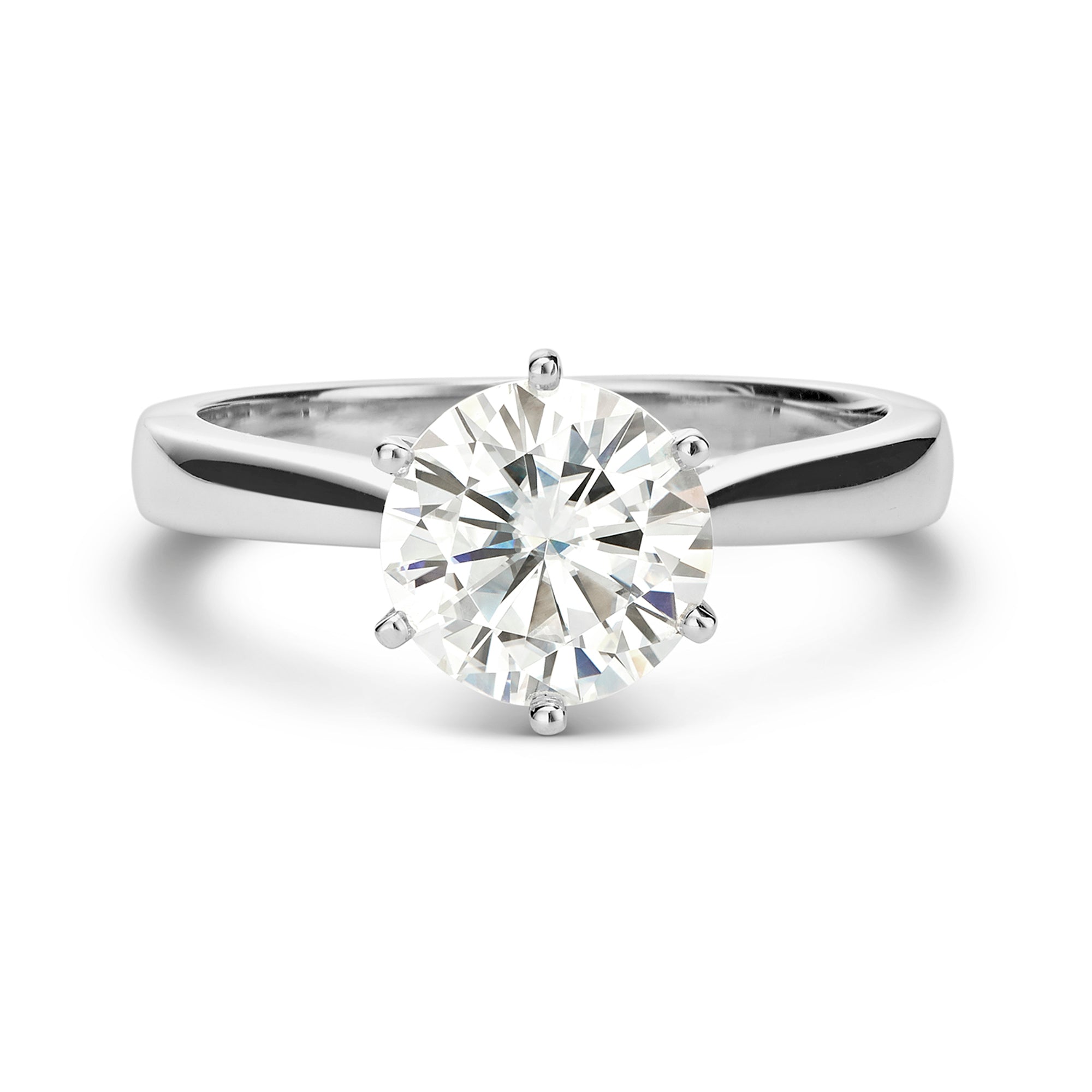 Round Moissanite Solitaire Engagement Ring | Jewelry by Johan - Jewelry ...