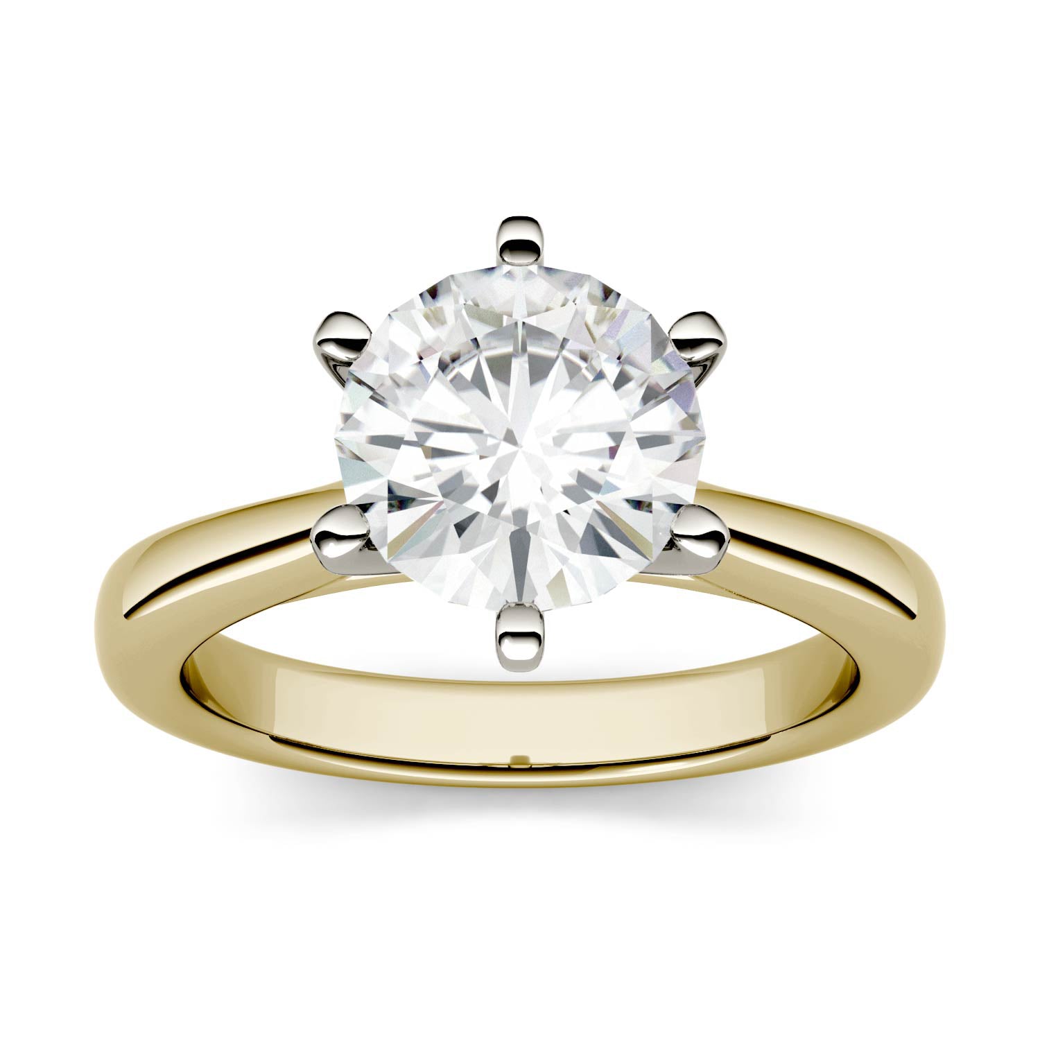 Charles & Colvard 8mm Moissanite Solitaire Engagement Ring in Two-tone Gold-612273 - Jewelry by Johan