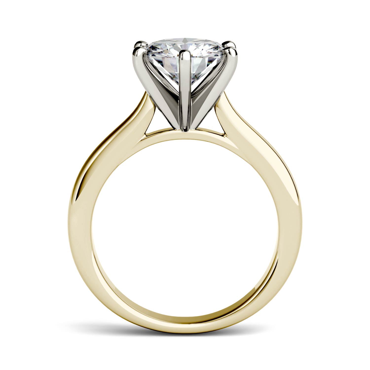 Charles & Colvard 8mm Moissanite Solitaire Engagement Ring in Two-tone Gold-612273 - Jewelry by Johan