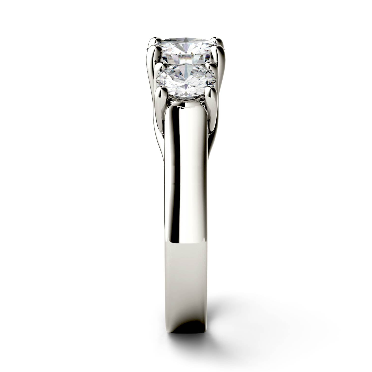 2 Carat TW Charles & Colvard Moissanite Three Stone Ring in White Gold-612279 - Jewelry by Johan