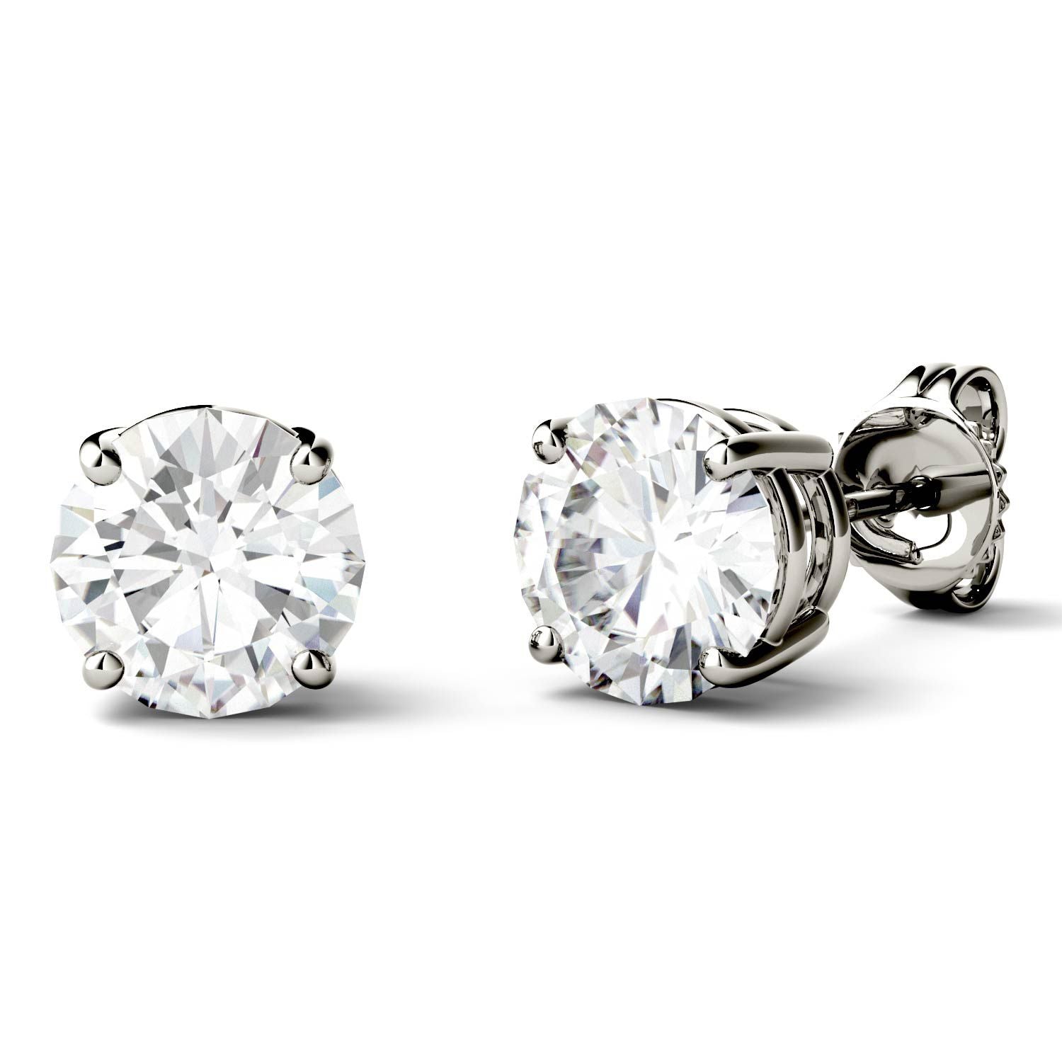 14k offers White Gold 1 Carat Moissanite Diamond Stud Earrings