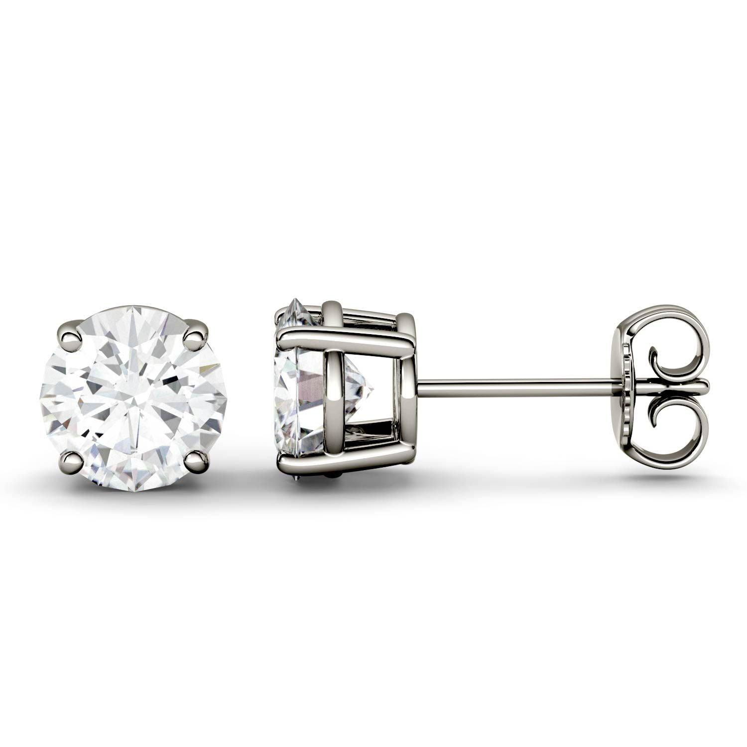 3 Carat TW Charles & Colvard Moissanite Stud Earrings - Jewelry by Johan