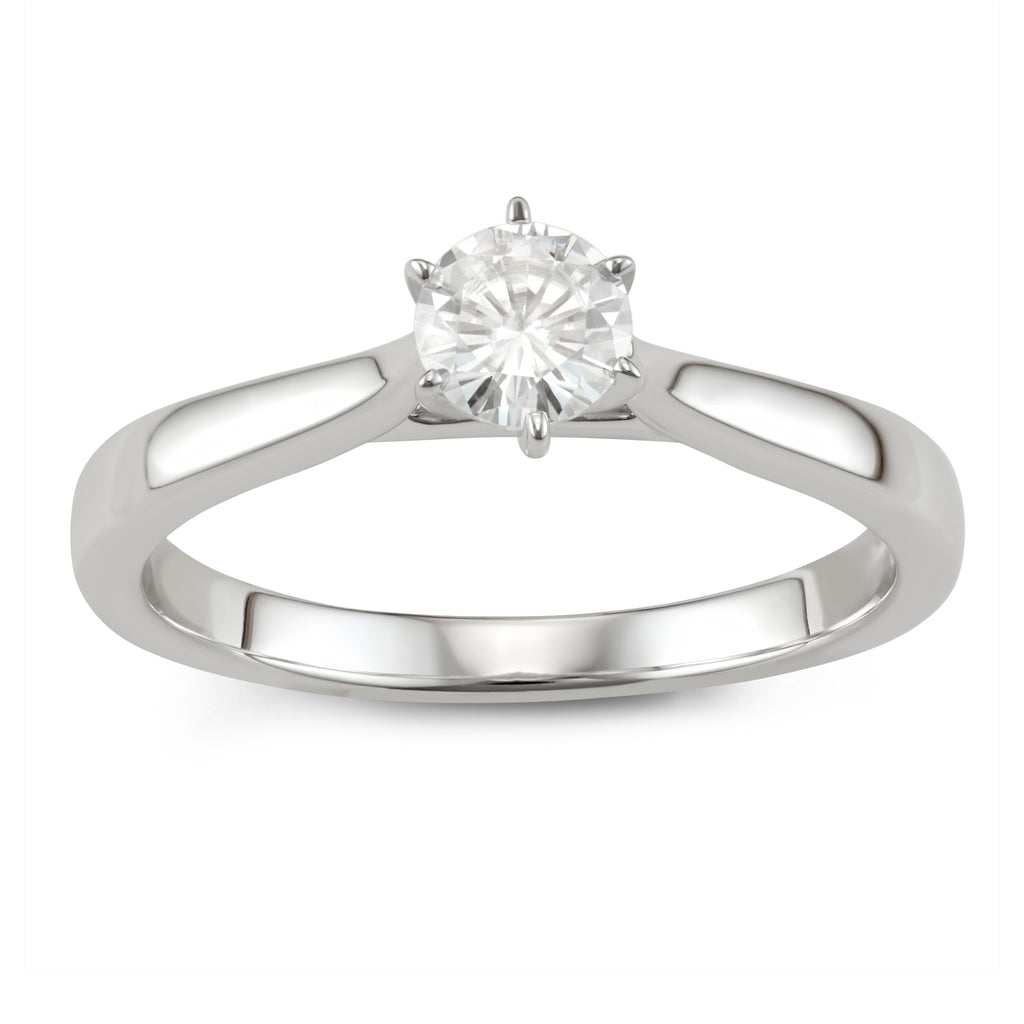 5mm Charles & Colvard Moissanite Solitaire 6-Prong Engagement Ring - Jewelry by Johan