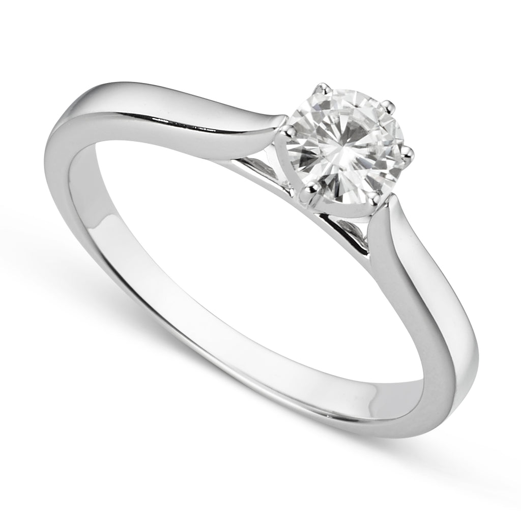 5mm Charles & Colvard Moissanite Solitaire 6-Prong Engagement Ring - Jewelry by Johan