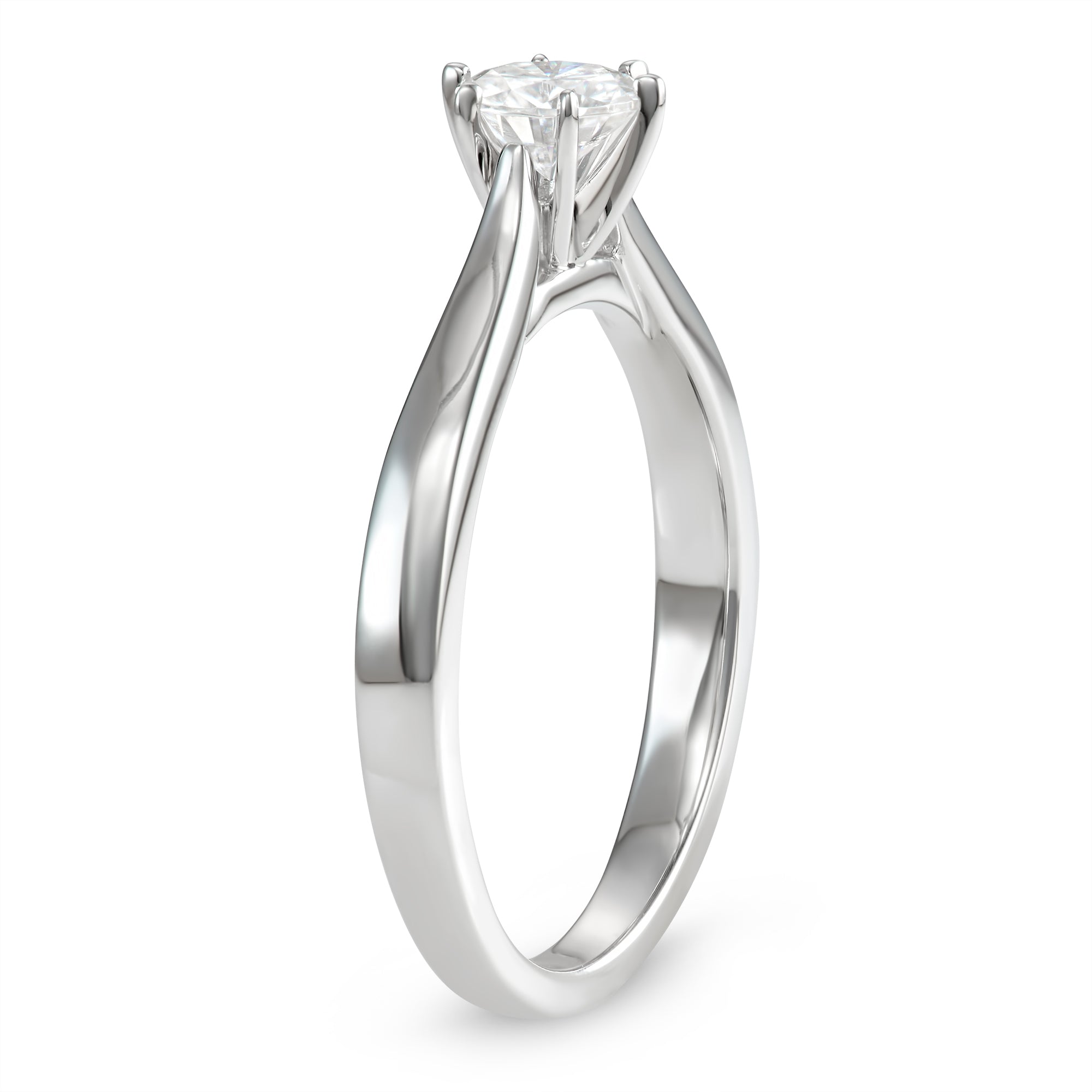 5mm Charles & Colvard Moissanite Solitaire 6-Prong Engagement Ring - Jewelry by Johan