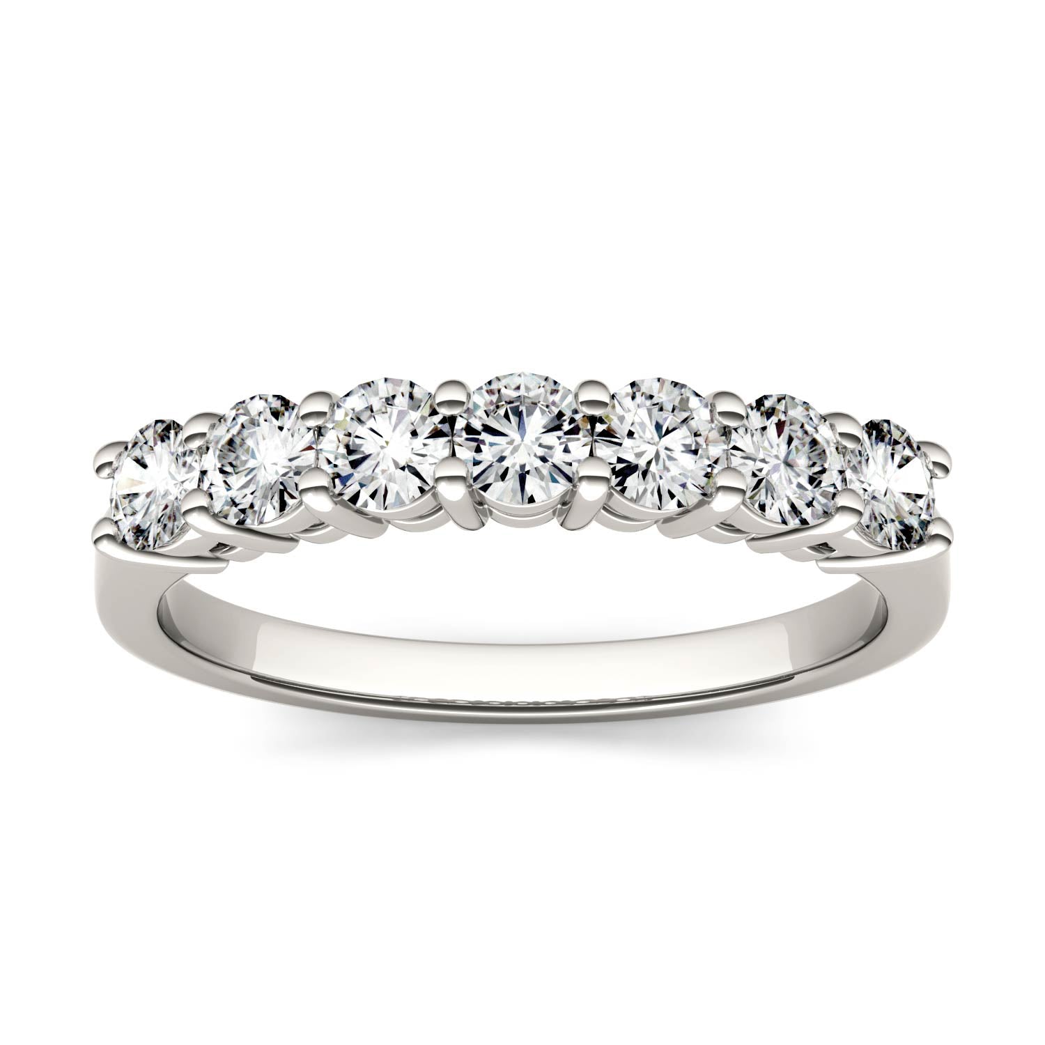 Charles & Colvard Moissanite Seven Stone Band in White Gold-612937 - Jewelry by Johan