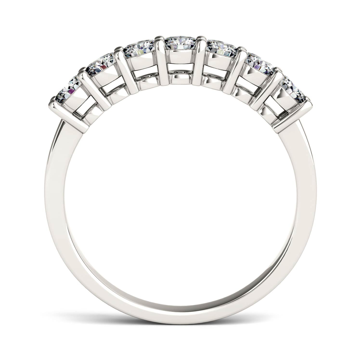 Charles & Colvard Moissanite Seven Stone Band in White Gold-612937 - Jewelry by Johan