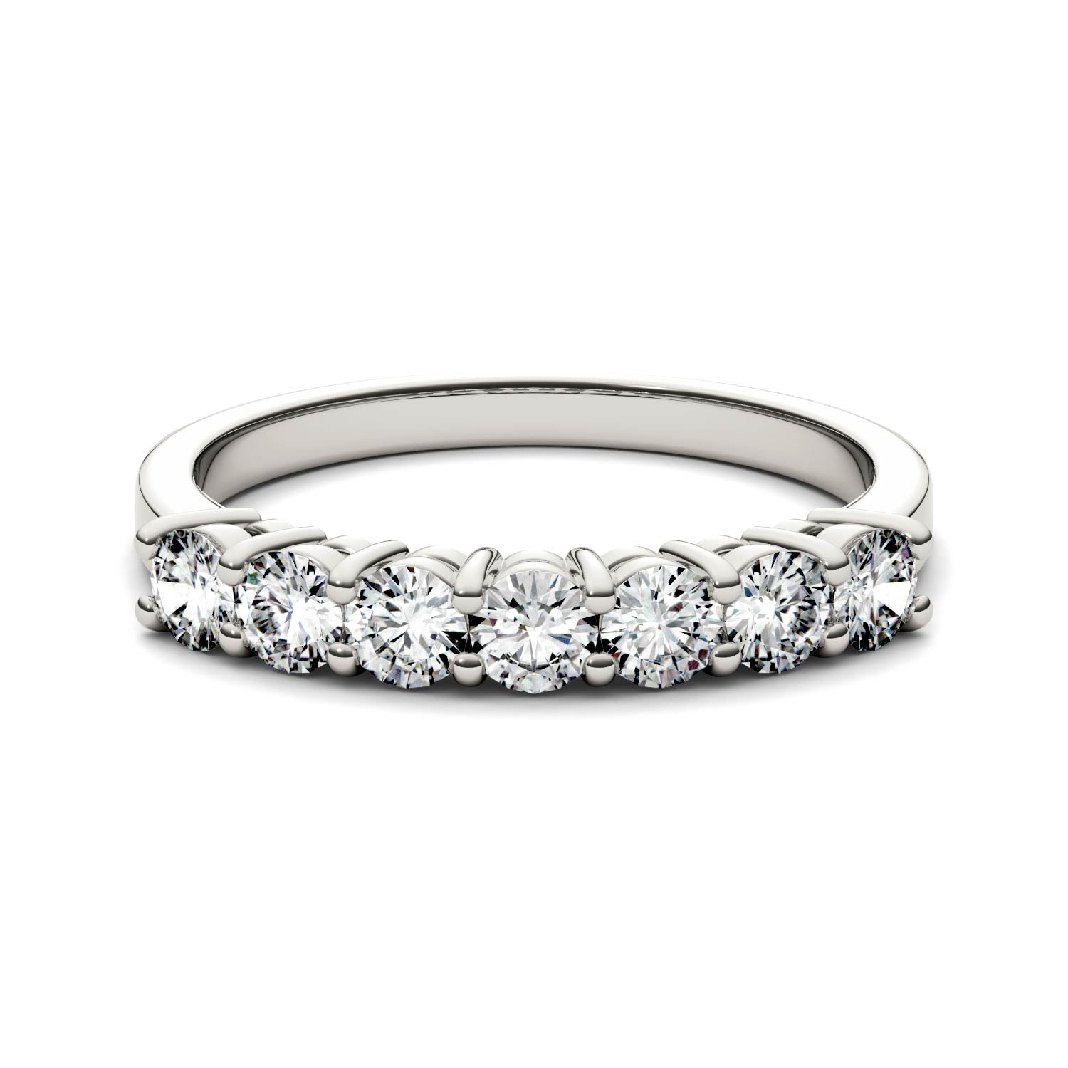 Charles & Colvard Moissanite Seven Stone Band in White Gold-612937 - Jewelry by Johan