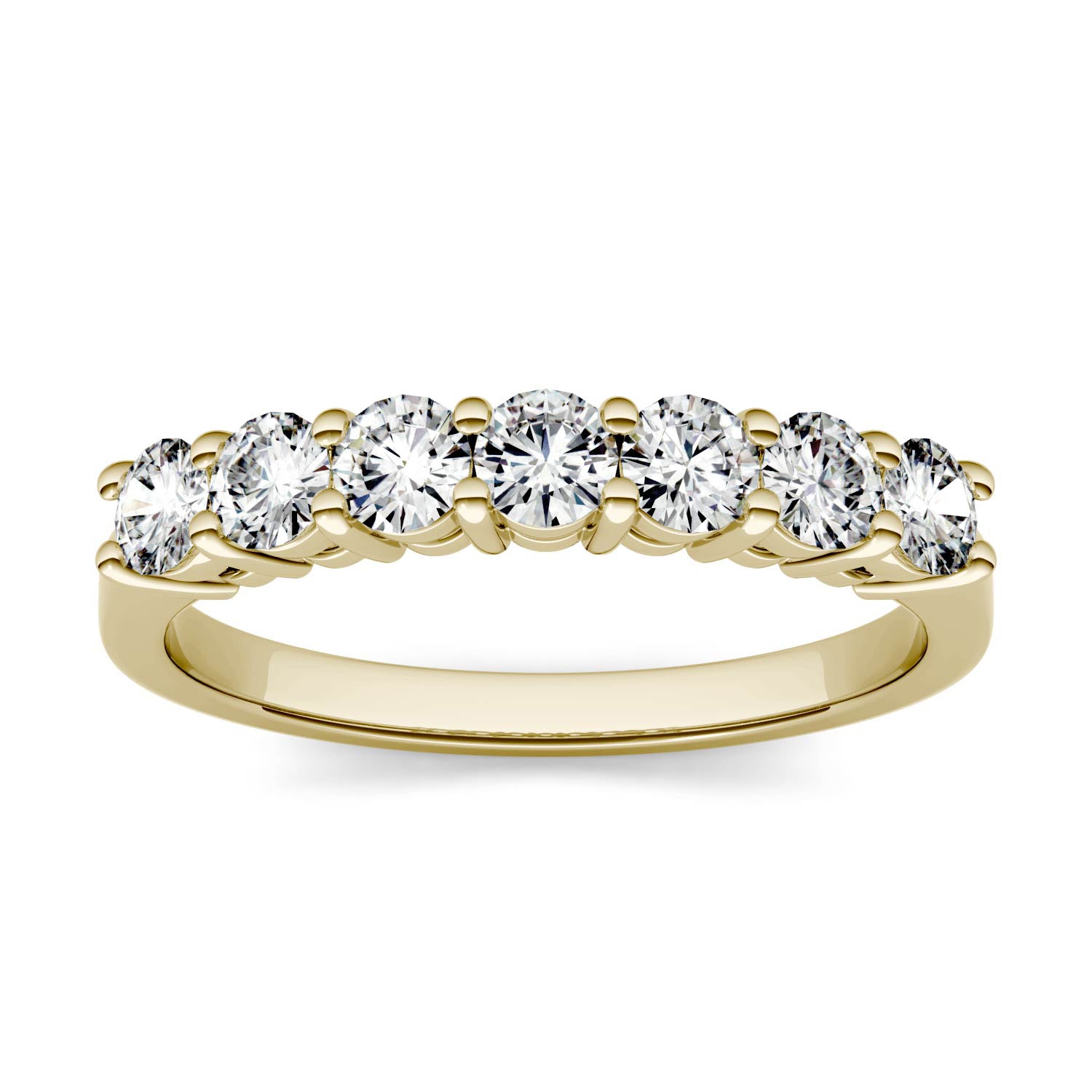 Charles & Colvard Moissanite Seven Stone Gold Ring - Jewelry by Johan
