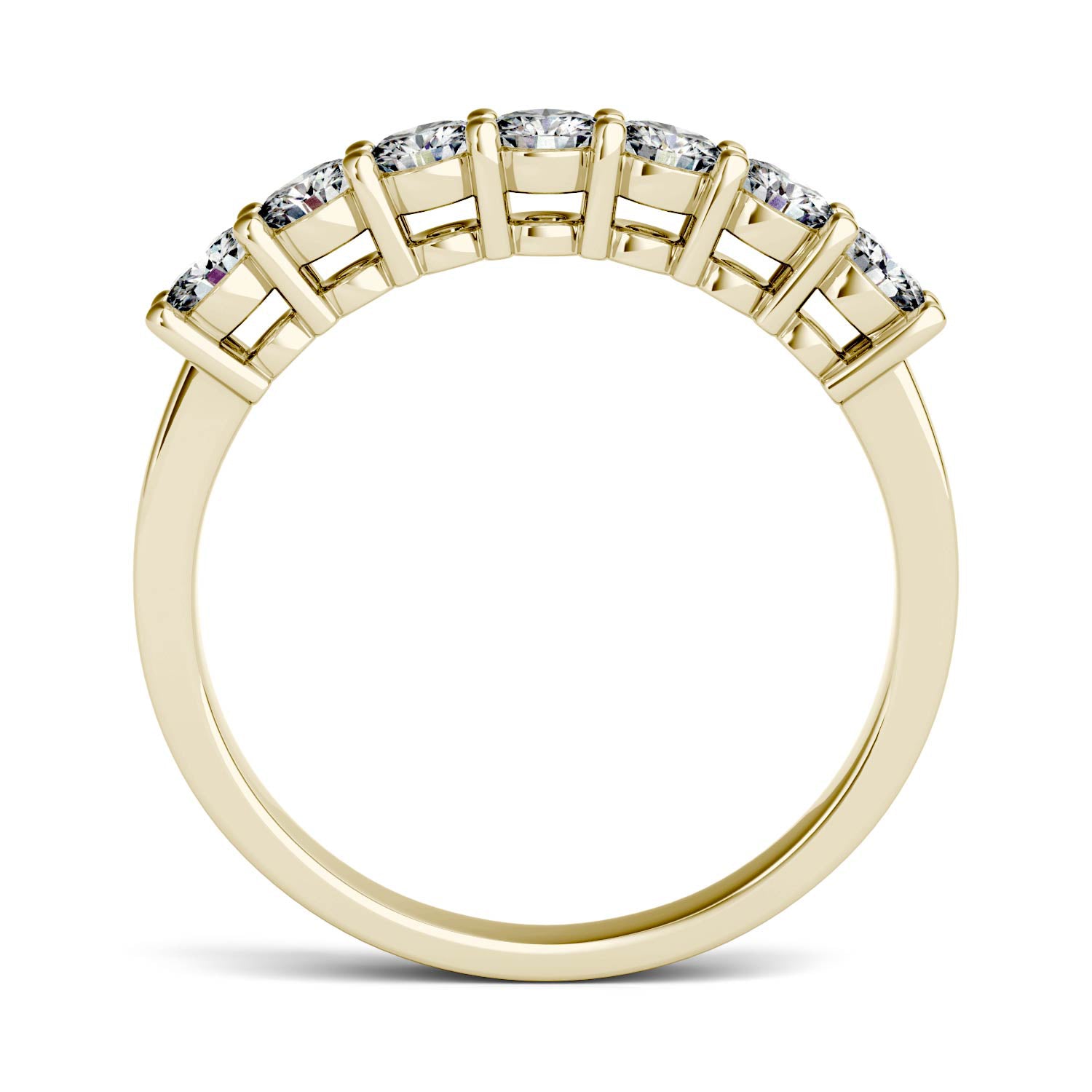 Charles & Colvard Moissanite Seven Stone Gold Ring - Jewelry by Johan