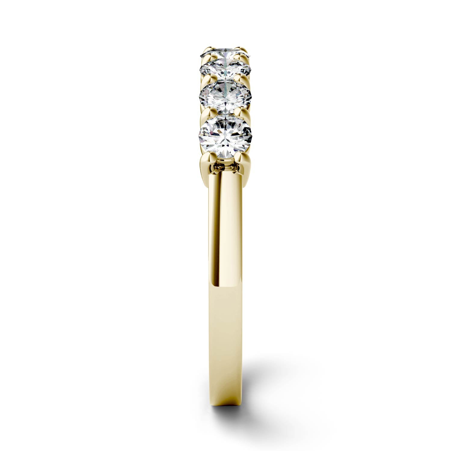 Charles & Colvard Moissanite Seven Stone Gold Ring - Jewelry by Johan