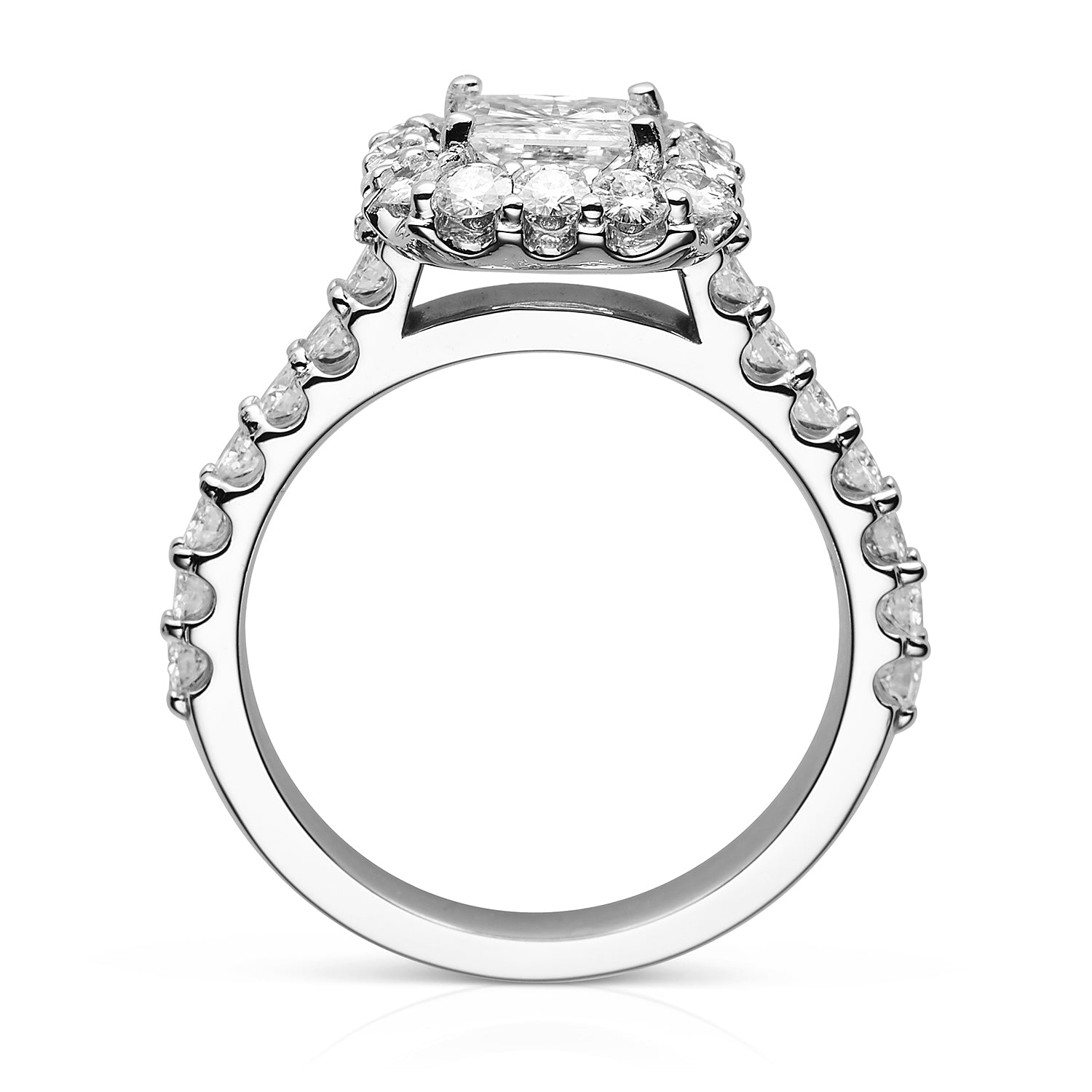 Charles & Colvard Moissanite Square Halo Ring in White Gold-612942 - Jewelry by Johan