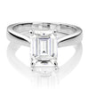 Charles & Colvard Moissanite Emerald Cut Solitaire Engagement Ring in White Gold-612945 - Jewelry by Johan