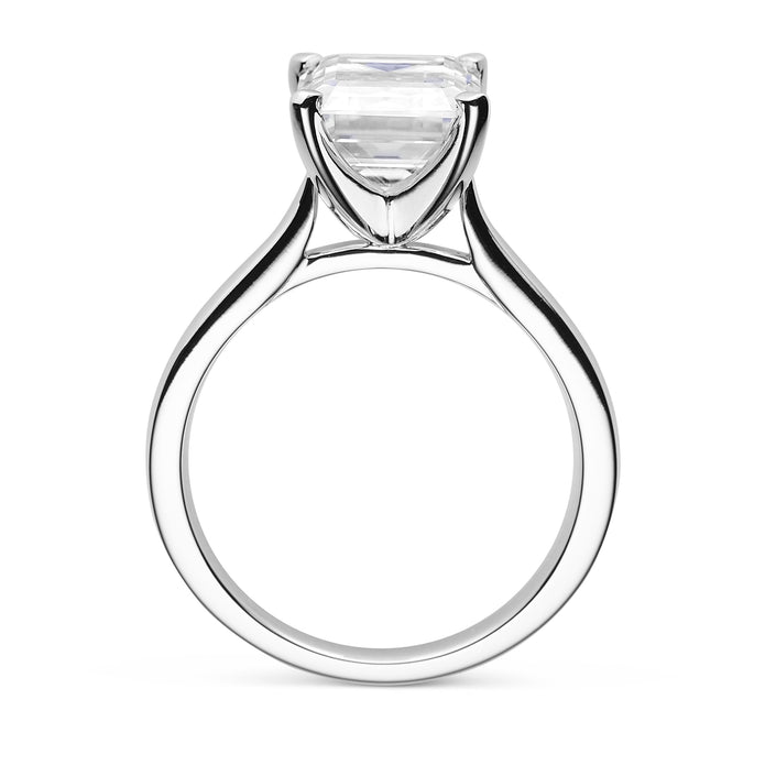 Charles & Colvard Moissanite Emerald Cut Solitaire Ring in White Gold-612946 - Jewelry by Johan